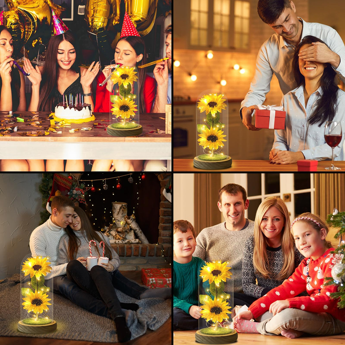Touloube sunflower lamp with 360 degree glass viewing for full appreciation.