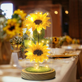 Touloube wood base sunflower lamp blends natural texture with modern style.