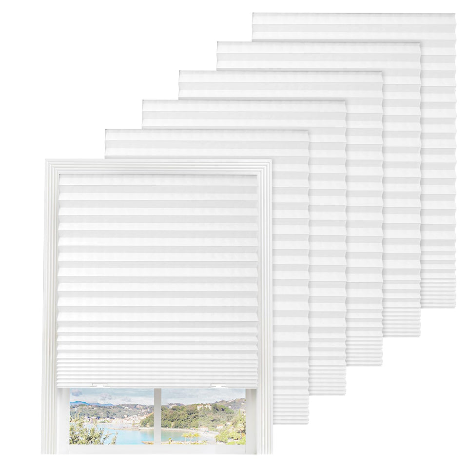 Touri 6-pack pleated blackout blinds package ready for easy privacy.