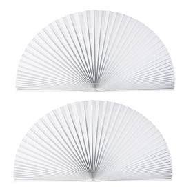 Touri arch window shade two-pack in white offers flexible privacy and light filtering.