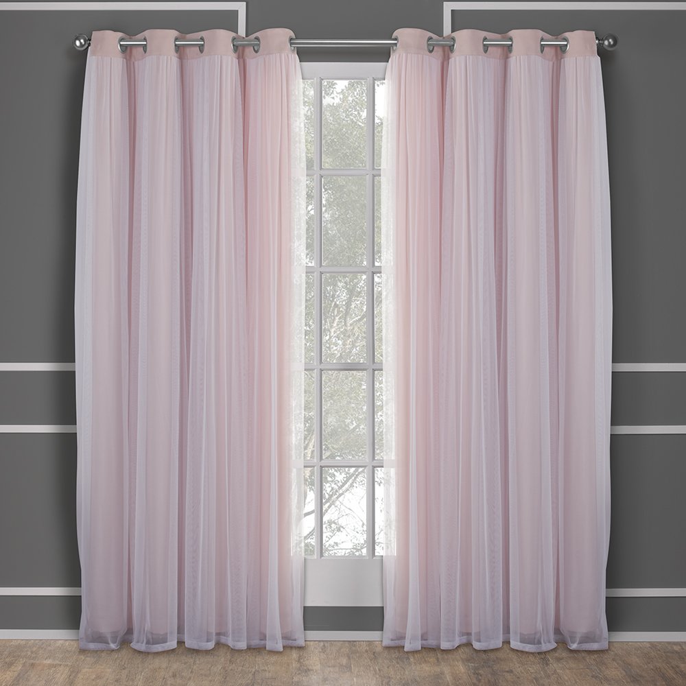 TOWN & COUNTRY LUXE Talia blackout panel in rose blush darkens rooms