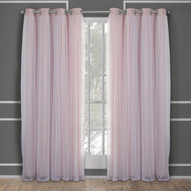 TOWN & COUNTRY LUXE Talia blackout panel in rose blush darkens rooms