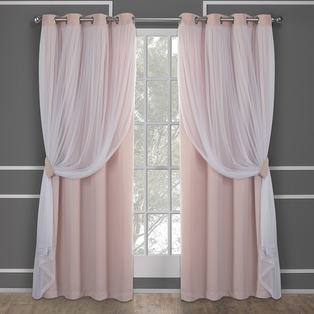 TOWN & COUNTRY LUXE Talia rose blush double-layer curtains, soft and luminous for light privacy