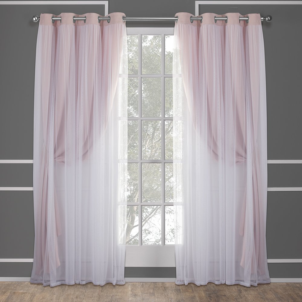 TOWN & COUNTRY LUXE Talia sheer panel in rose blush softens daylight