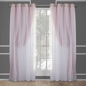 TOWN & COUNTRY LUXE Talia sheer panel in rose blush softens daylight