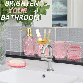 Towoaafu pink cotton swab jar keeps swabs dust-free and tidy