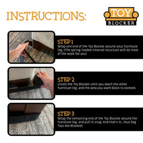 TOY BLOCKER durable spring steel core under a black nylon cover.