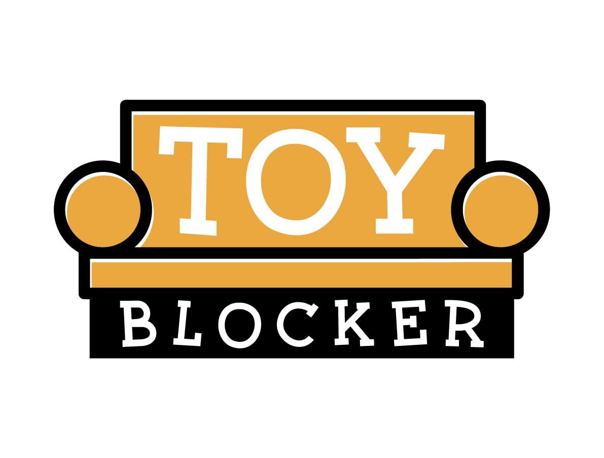 TOY BLOCKER snap-unroll action shown on living room sofa.