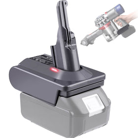 TPDL MT18V7V8 adapter base connection demonstrating secure fit for Dyson V7/V8.