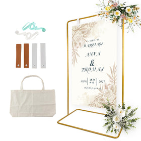 TPFWTD wedding sign holder gold base provides stable, elegant seating charts.