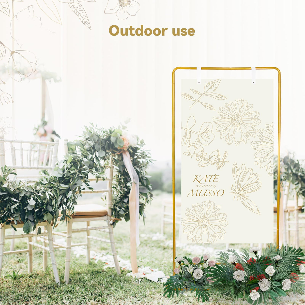 TPFWTD leather strap hanging option secures signs securely at ceremonies.