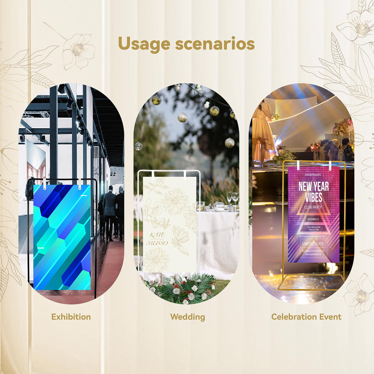 TPFWTD seating chart display versatility suits weddings, showers, and exhibitions.