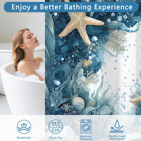 TQUQOBU starfish reef nautical decor on shower curtain