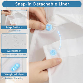 TQUQOBU weighted hem curtain staying in place during a shower