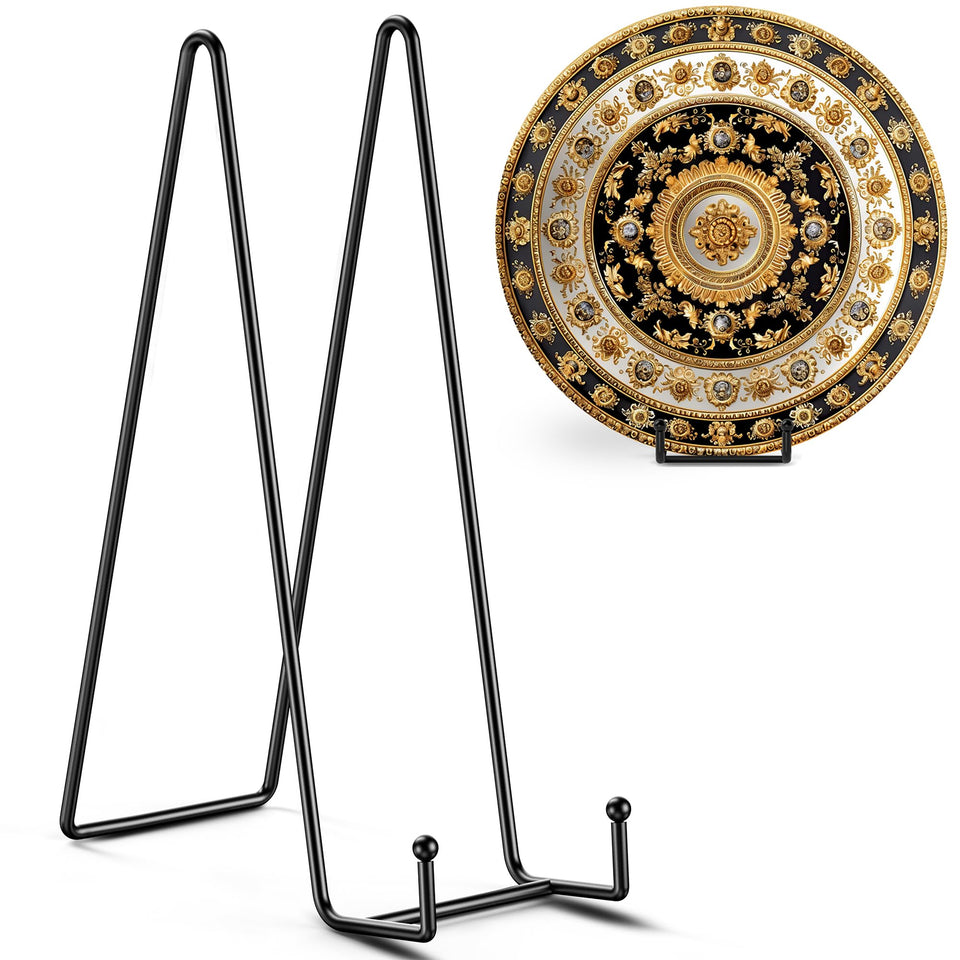TR-LIFE 14-inch plate stand securing large plates for eye-catching tabletop displays