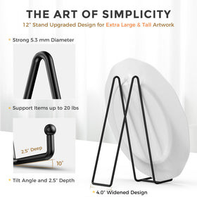 TR-LIFE metal easel for plates supports large plaques and artwork safely on display.