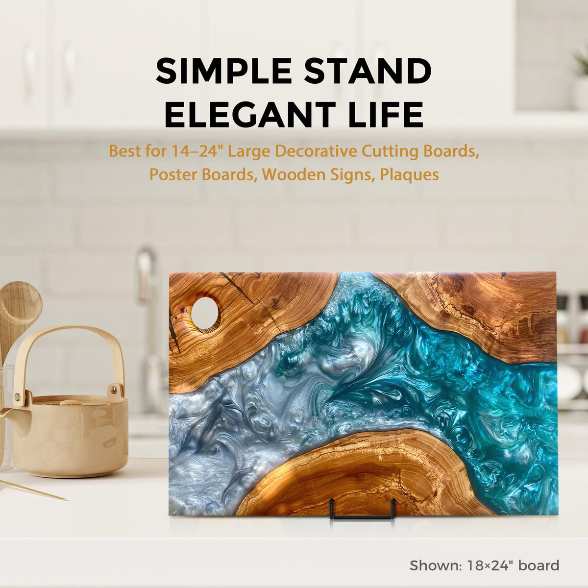 TR-LIFE tabletop display setup for plates, frames, and canvas art.