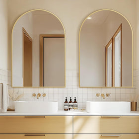 TRAHOME aluminium frame provides durable support with a sleek gold finish.
