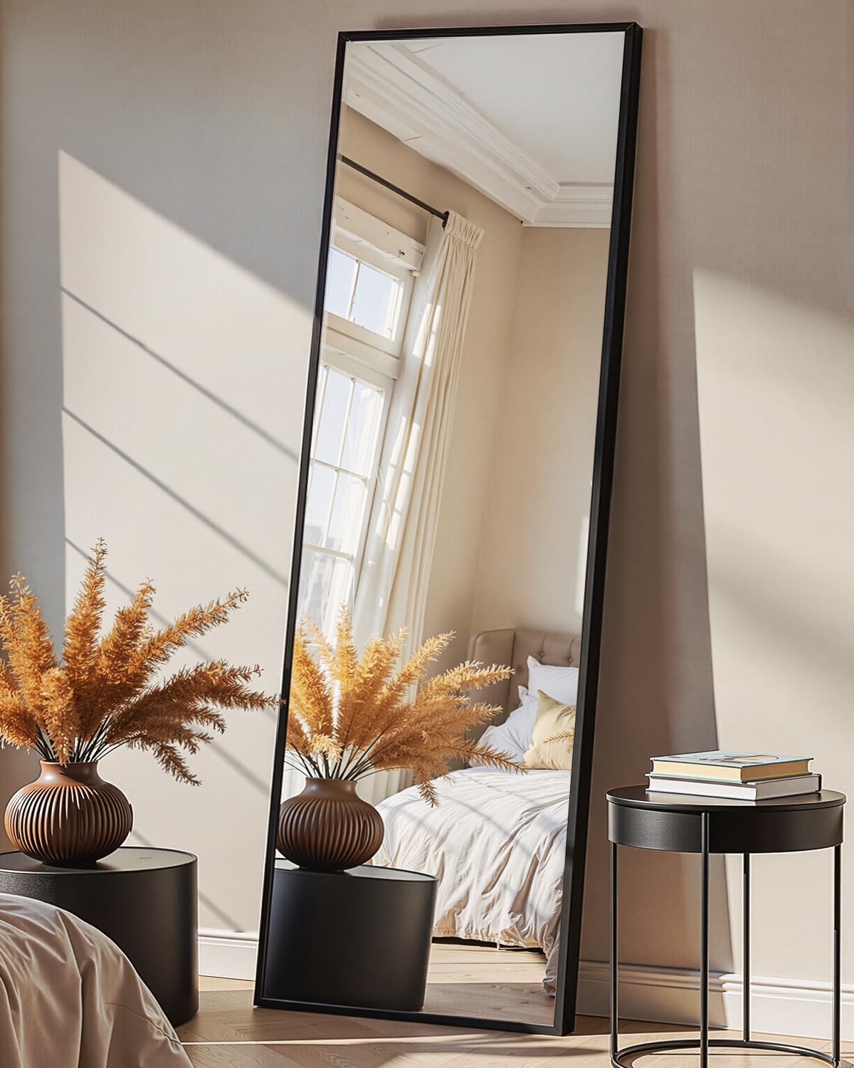 TRAHOME full-length mirror with aluminum frame for clear full-body viewing in your bedroom