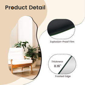 TRAHOME irregular wall mirror complements bathroom decor with style.