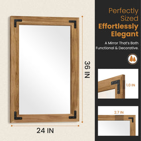 Ready-to-hang TRAHOME mirror with four hooks for secure mounting
