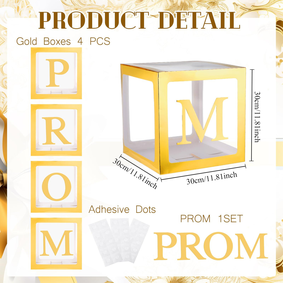 Trandraft 11.8-inch balloon box provides transparent elegance for prom and graduation.