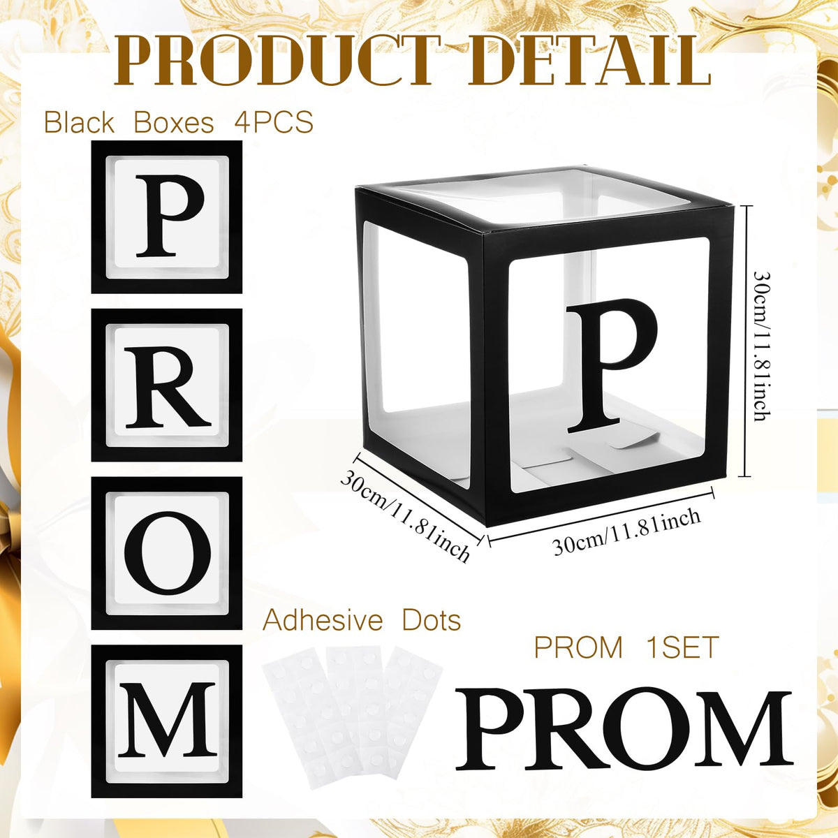 Trandraft prom box transparent plastic for elegant balloon visibility