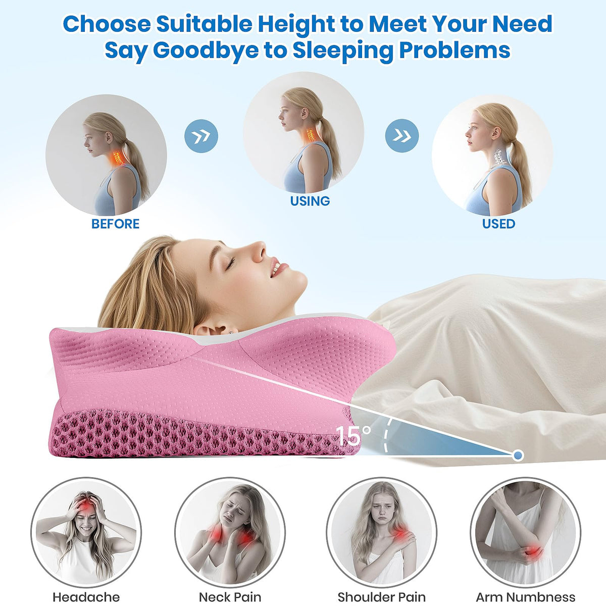 TranquilMoments ergonomic design supports various sleeping positions