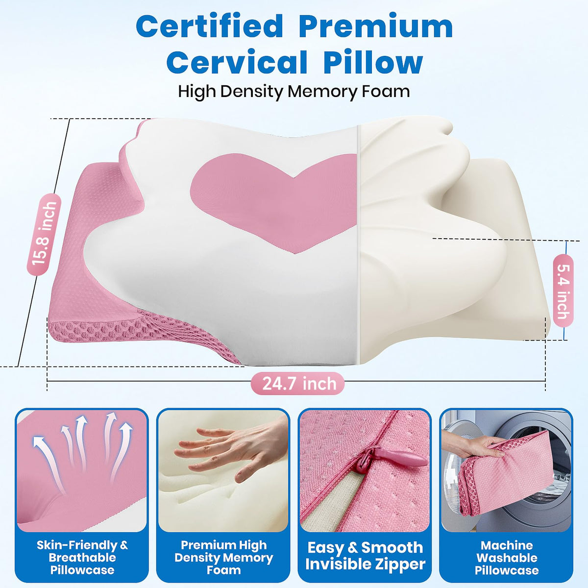 TranquilMoments memory foam pillow adapts to head and shoulders