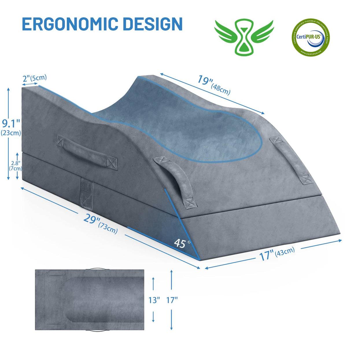 TranquilRelax adjustable-height option lets you choose 6.3 to 9.1 inches.