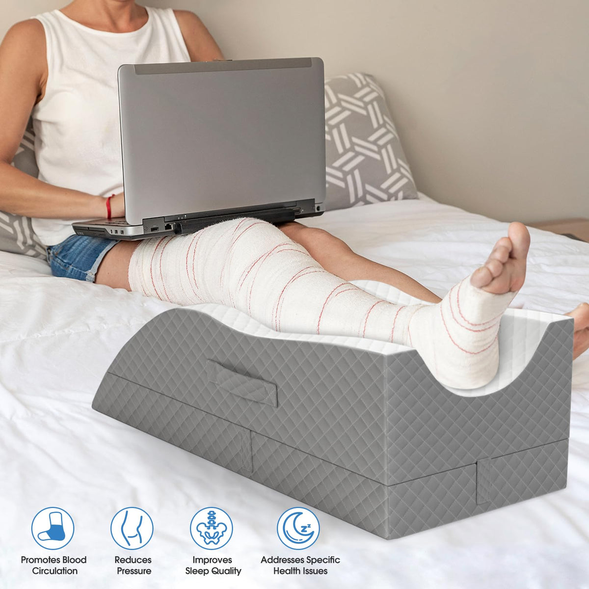 TranquilRelax Elevation Pillow offers adjustable height of 6 or 9 inches.