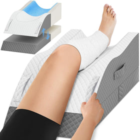 TranquilRelax Elevation Pillow for leg elevation on bed improves circulation.