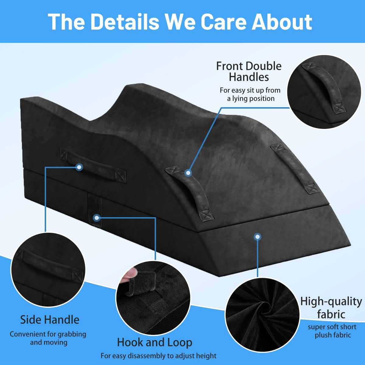 TranquilRelax ergonomic 45-degree incline aids leg alignment and swelling relief.