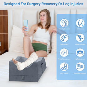 TranquilRelax leg elevation pillow multiple-handles enable easy adjustments from either side.