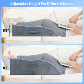 TranquilRelax leg elevation pillow non-slip bottom prevents movement for stable rest.