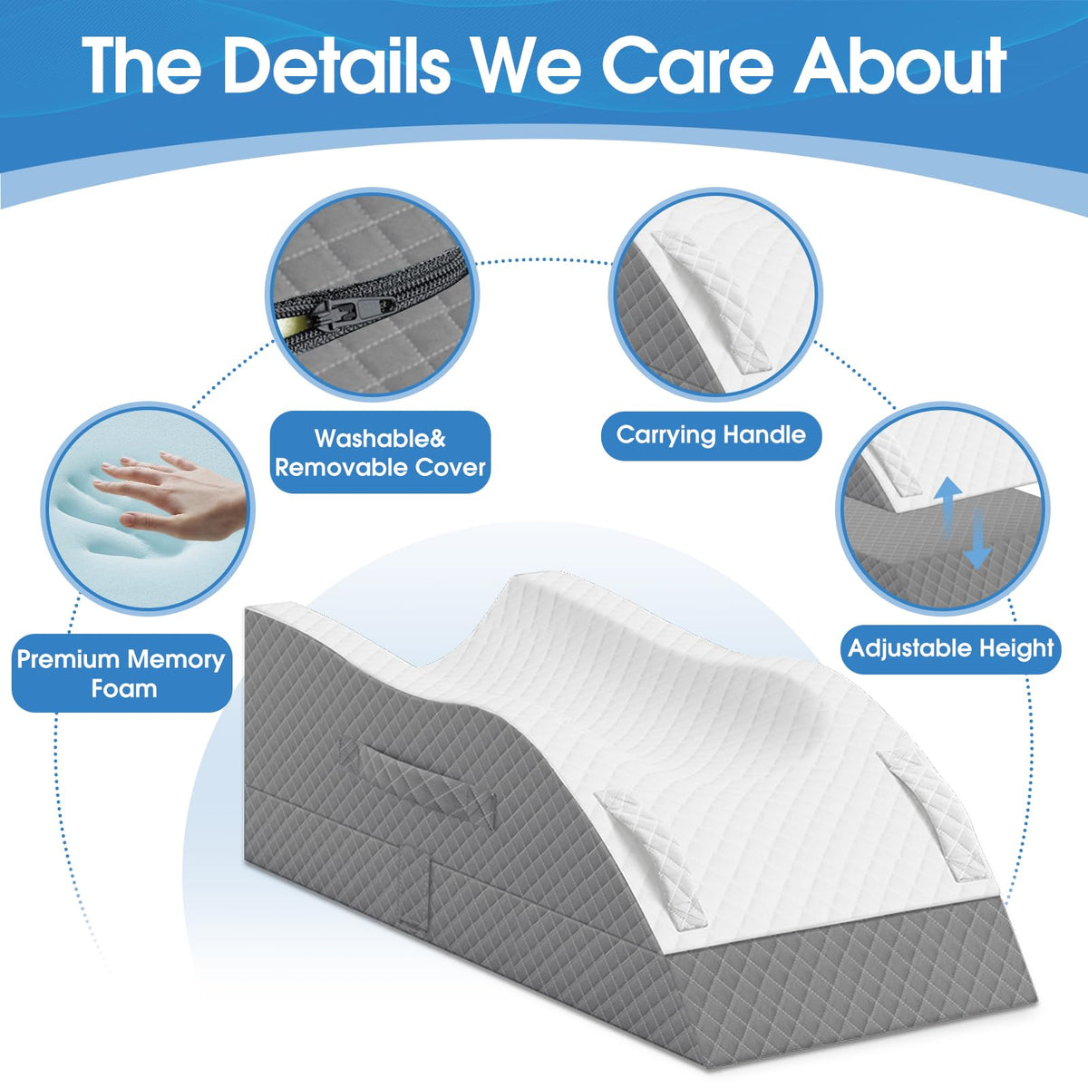 TranquilRelax Leg Pillow on Sofa supports relaxed leg elevation.