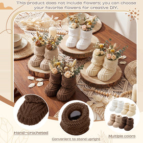 Tranquun booties centerpiece in light brown for boho rustic vibes.