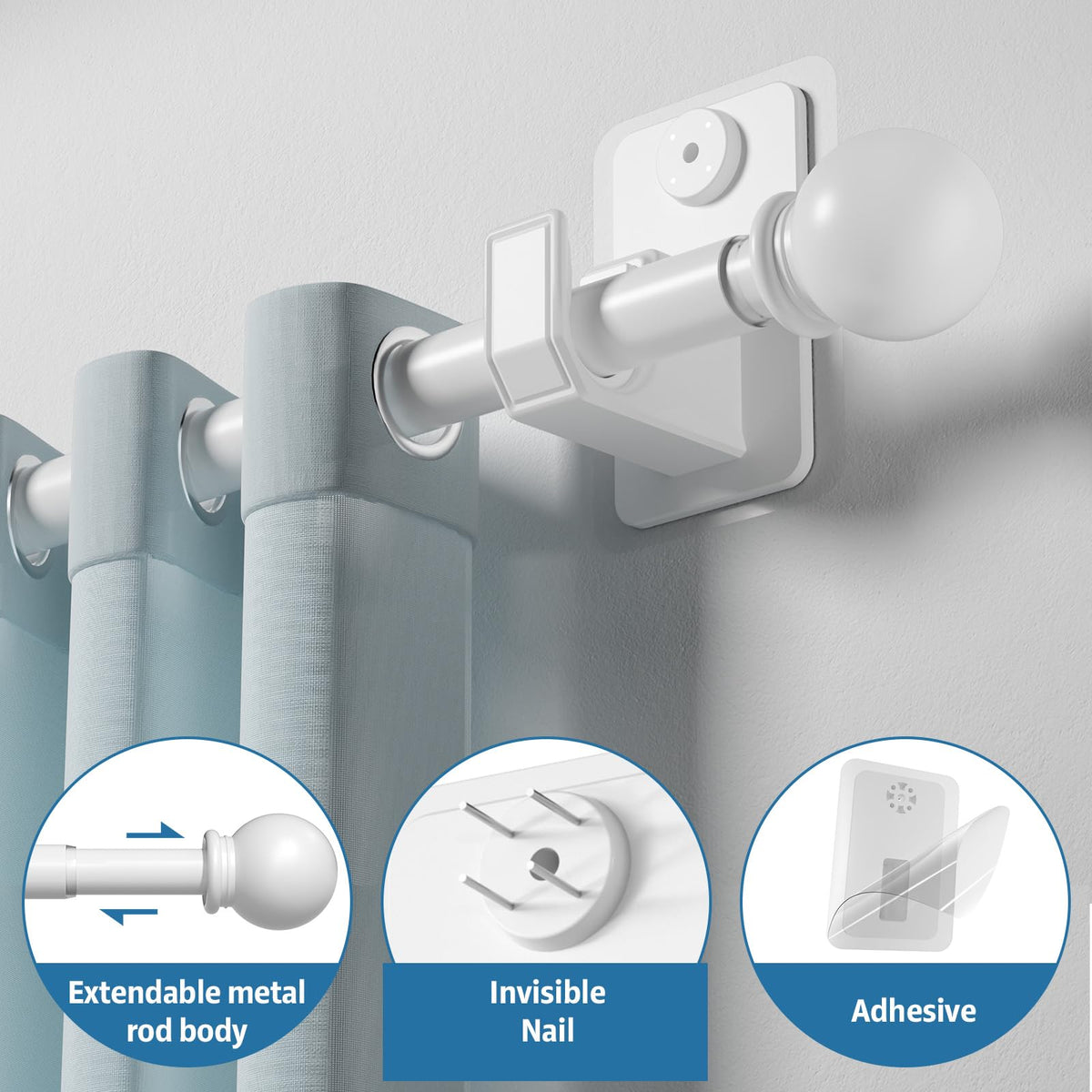 TRAROD adhesive pads applied on tile or glass for damage-free adhesion.
