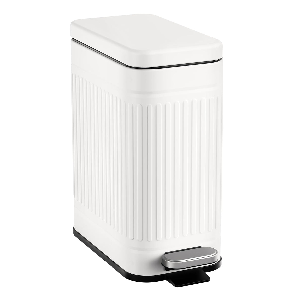TrashAid bathroom trash can lid with soft-close for quiet use.