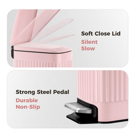 TrashAid pink compact can fits tight corners in small spaces.
