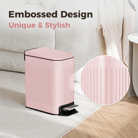 TrashAid pink stainless-steel finish adds sleek, easy-to-clean appeal.
