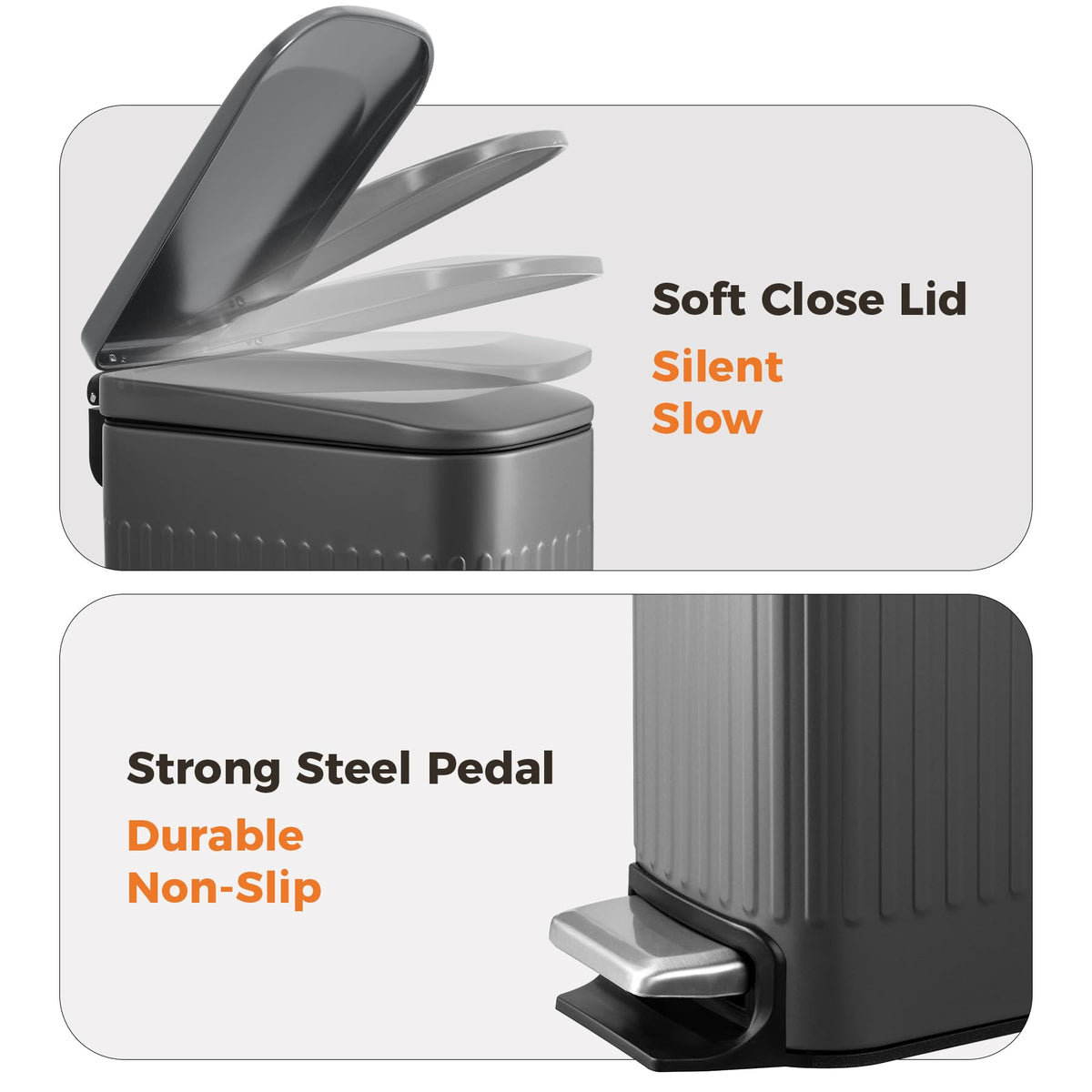 TrashAid soft close lid for quiet operation and minimal disruption