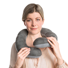 Travelon Deluxe Wrap-n-Rest Pillow soft durable fabric for long-hour comfort