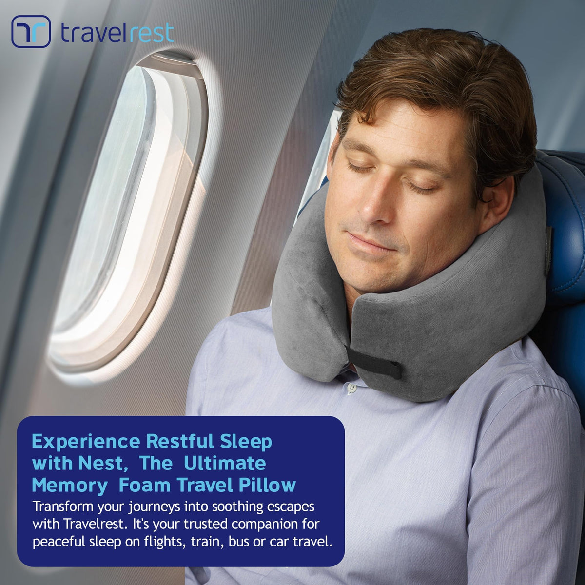 TRAVELREST Nest luggage-attachment demonstrates easy strap attachment to a suitcase.