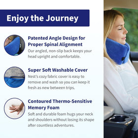 TRAVELREST Nest blue anti-slip bottom keeps pillow in place