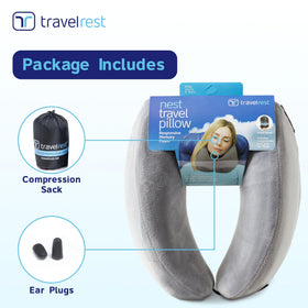 TRAVELREST Nest thermo-memory-foam closeup showcases cushioned, responsive comfort during rest.