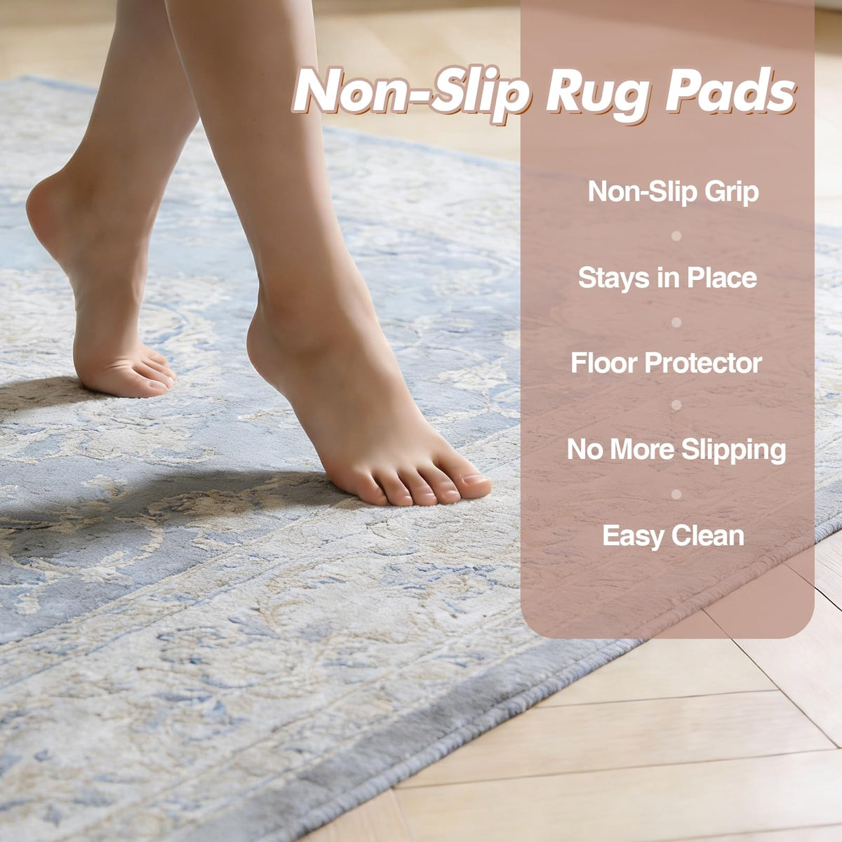 TravLand rug pad 6x9 protects floors and rugs from wear.