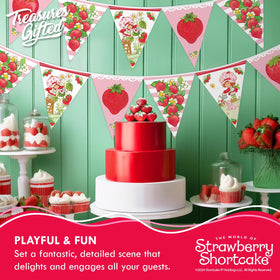 Treasures Gifted Strawberry Shortcake theme party setup in a space