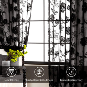 Treatmentex rod-pocket lace drapes install easily on standard rods.