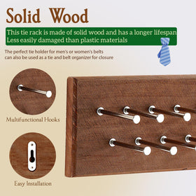 Durable metal and wood construction shown on TreeHouse London tie rack for daily use.
